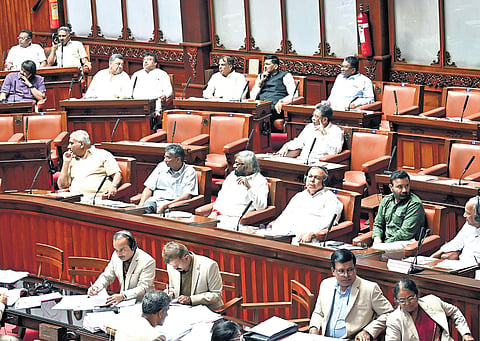 Legislative Council session in progress in Vidhana Soudha on Tuesday.