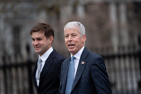 Energy Secretary Chris Wright walks to the White House following an interview with CNN, Thursday, March 12, 2026, in Washington. 