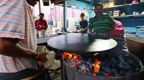 Small eateries still use charcoal  as fuel in many parts of Madurai district.