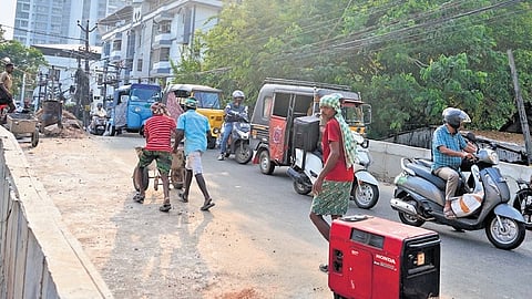The widened bridge on Sastha temple road 
