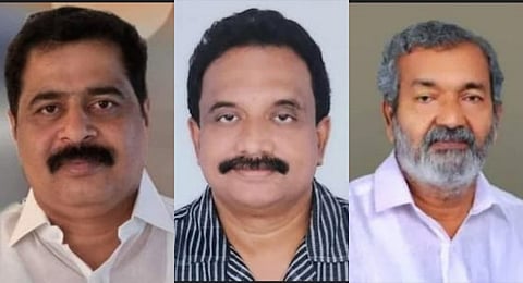 (From left to right):  P K Anilkumar, P K Praveen and M K Bhaskaran.