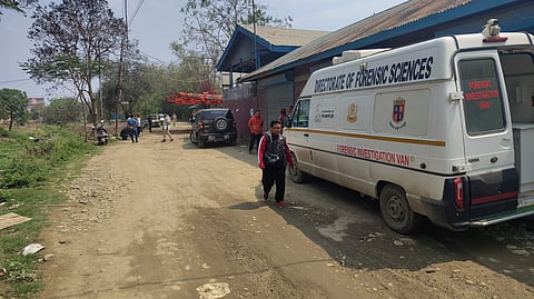 Police and forensic officials conducted an investigation at the blast site on March 25, 2026. 