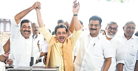 Karnataka Housing Minister Zameer Ahmed Khan campaigns for UDF candidate PV Anwar in Beypore Assembly constituency in Kozhikode district of Kerala 
