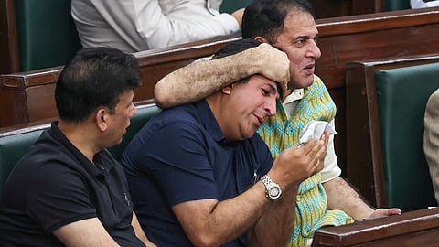 MLA Bashir Veeri during the Budget session of the Jammu and Kashmir Assembly, in Jammu, Wednesday, April 1, 2026. 