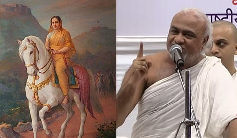 Maratha queen Maharani Tarabai and  Jain monk Acharya Nayan Padmasagar 