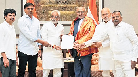 A delegation of the YSRCP, led by Parliamentary Party leader YV Subba Reddy, met Vice President CP Radhakrishnan in New Delhi 
