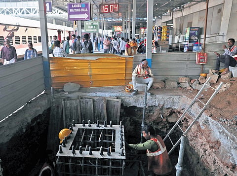 Works under way at the Secunderabad Railway Station 