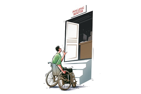 Polling booth wheel chair disabled