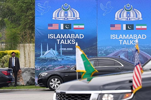 A Pakistani official during the arrival of the US Vice President J D Vance for US-Iran peace talks in Islamabad