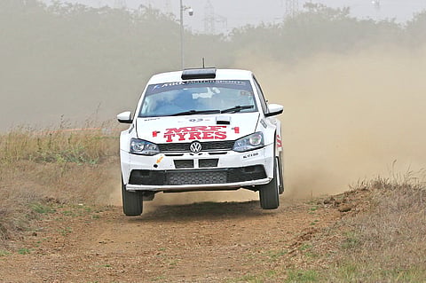 Karna Kudur during the rally on Saturday