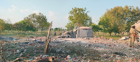 Portions of the building have collapsed due to the impact of the blast, police said. 