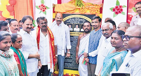 Housing and I&PR Minister Kolusu Parthasarathy, along with Revenue Minister Anagani Satya Prasad and Collector V Vinod Kumar, launches development works worth about Rs 65 crore in Repalle mandal of Bapatla district on Sunday 