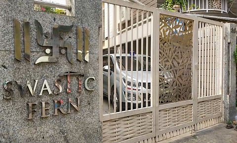 A view of the residence of Deputy Commissioner of Police Shantanu Sinha Biswas during an ED raid, in Kolkata, West Bengal, Sunday, April 19, 2026.
