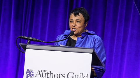 Dr. Carla Hayden speaks at the Authors Guild Foundation Gala at Cipriani Wall Street on Monday, April 20, 2026, in New York. 