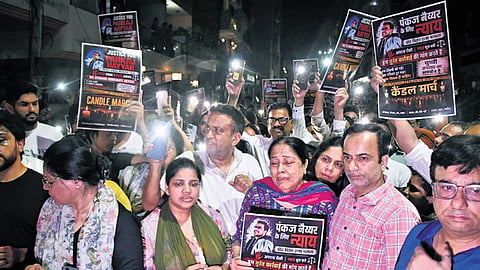 Late Monday night, family members staged a protest outside the Preet Vihar police station demanding the arrest of the remaining accused. 