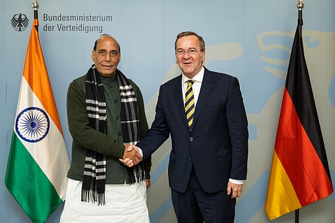 Defence Minister Rajnath Singh and his counterpart Boris Pistorius