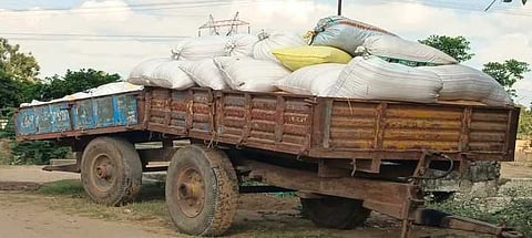 The farmers expressed anger that even high-quality grain was allegedly being classified as ‘B-grade’, leading to a deduction of `20/kg