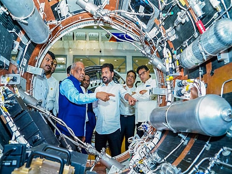 Telangana CM flags off India's first pvt orbital rocket Vikram-1 at Skyroot Aerospace.