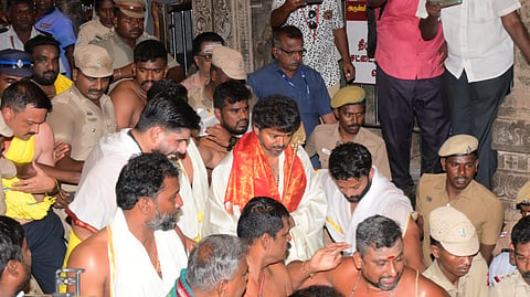 Located in Thoothukudi district, the shrine drew a large crowd of devotees and fans who gathered early in the morning to catch a glimpse of the leader.