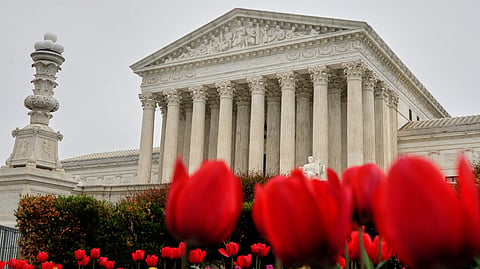 The US Supreme Court is seen in Washington, Friday, April 3, 2026.
