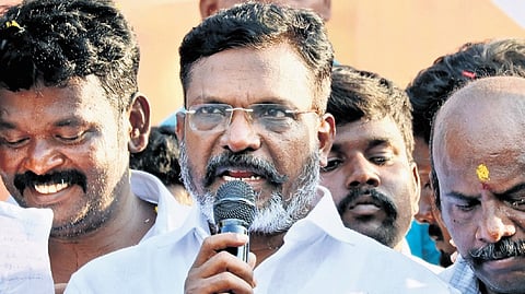 VCK president Thol Thirumavalavan.