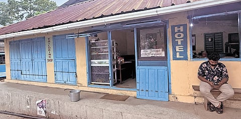 The teashop run by Sini and Biju in Thekkemala.