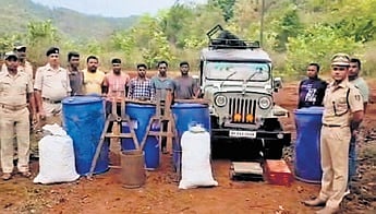 The seized hashish oil making unit