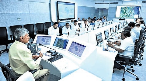 Chief Minister Nara Chandrababu Naidu holds a review meeting on Product Perfection Clusters  at the AP Secretariat on Monday.