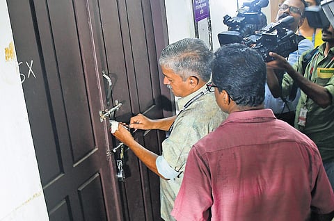 Officials are attempting to open the strongroom of the Kalamassery constituency after the key was reportedly lost during efforts to access the electoral ballots.