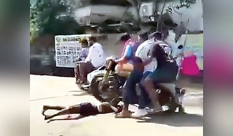 The videograb of the incident in Kanas of Puri district.