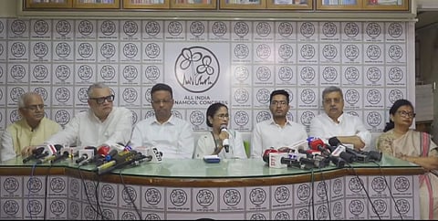 Addressing a press conference, Mamata also reiterated the allegation that the ECI worked for the BJP, facilitating their win in the crucial elections. 