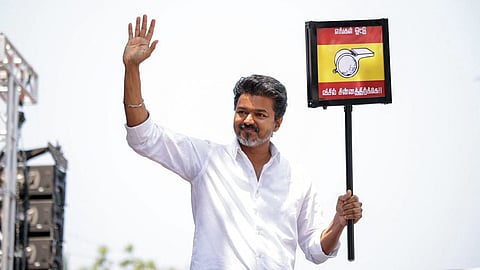 TVK chief Vijay during an election rally.