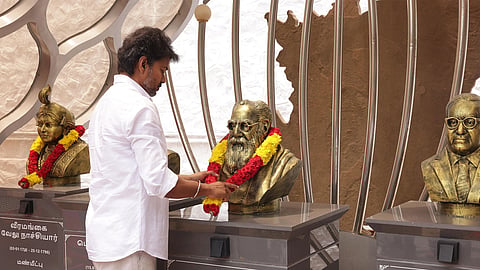 Tamil Nadu: TVK's Vijay pays homage to social reformers day after election win; garlands statues of Periyar, BR Ambedkar