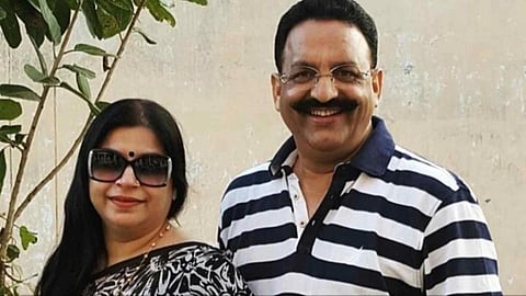 Afsha Ansari, pictured with her husband, the late gangster-turned-politician Mukhtar Ansari.