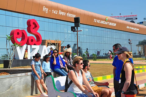 Visitors at popular tourist spots in Visakhapatnam. 