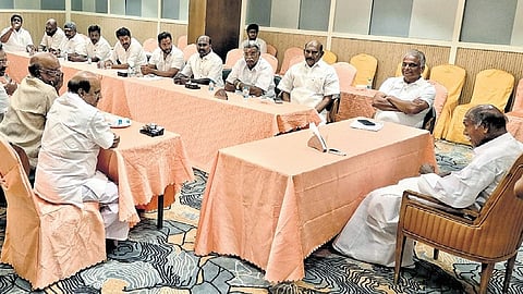 Rangasamy chairing a meeting of newly-elected members of AINRC