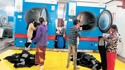 A denim washing unit in Ballari city.