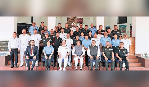 Delegates at the All India Sainik Schools principals’ conference, Kazhakootam.