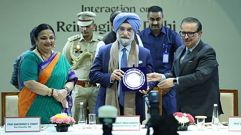LG T S Sandhu at his alma mater Jawaharlal Nehru University on Friday.