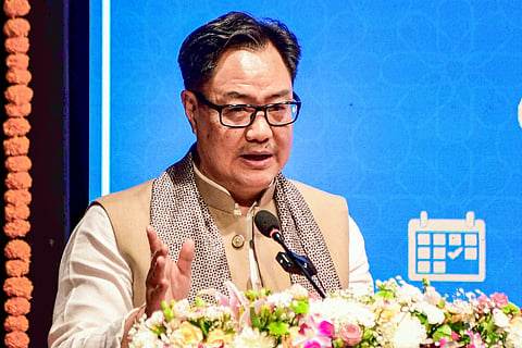 Union Minister Kiren Rijiju during a National Seminar on 'Parsis in Modern India: Navigating Cultural and Socio-Economic Pathways' organized by National Commission for Minorities (NCM) at Yashwantrao Chavan Centre, in Mumbai, Maharashtra, Saturday, May 9, 2026.