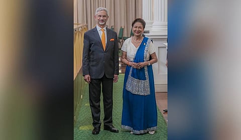 External Affairs Minister S Jaishankar with Trinidad and Tobago Prime Minister Kamla Persad-Bissessar.