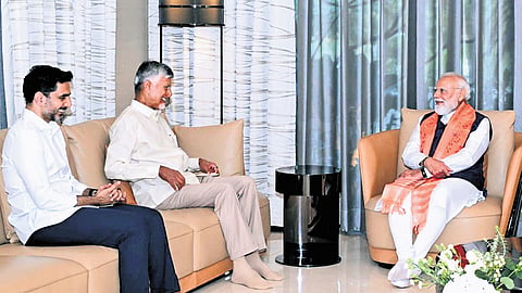 Modi visited Deputy CM Pawan Kalyan at his residence, enquired about his post-surgery health and wished him a speedy recovery.