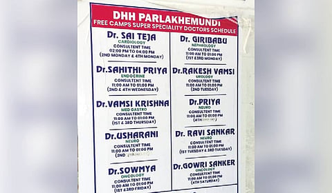 Names of doctors from Andhra Pradesh on display at Paralakhemundi DHH.