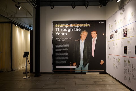 The Institute for Primary Facts, a non-profit organization, opens a library archive of 3.5 million pages of the Epstein files that have been made available to the public at the Donald J. Trump and Jeffrey Epstein Memorial Reading Room in Tribeca on May 8, 2026 in New York City. 