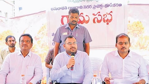 The Andhra Pradesh Capital Region Development Authority (APCRDA) conducted Gram Sabhas in Ainavolu and Malkapuram villages on Tuesday as part of ongoing land acquisition activities for the construction of Amaravati. 