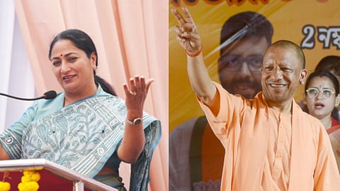Delhi chief minister Rekha Gupta and her UP counterpart Yogi Adityanath.