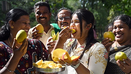 People enjoying at the Mango and Jackfruit Mela 2026 at Cubbon park in Bengaluru