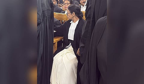 TMC supremo Mamata Banerjee at the Calcutta High Court.