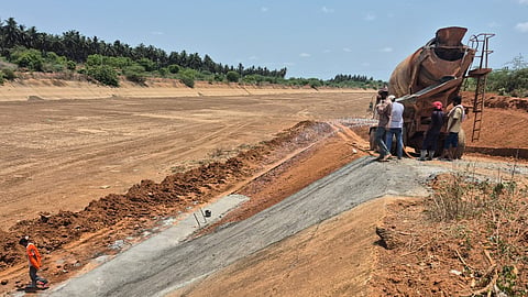 Officials are reconstructing the retaining wall with reinforced concrete and strengthening the ramp to prevent erosion.