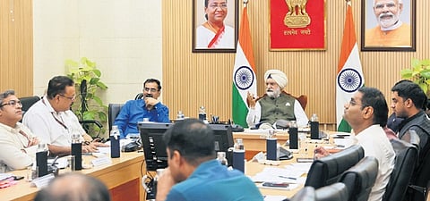 Lieutenant-Governor Taranjit Singh Sandhu during the meeting on Friday.